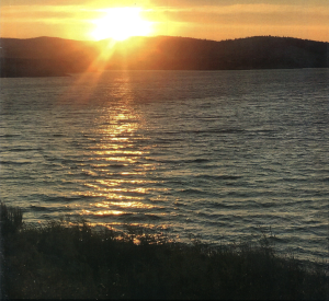 A lake at sunset